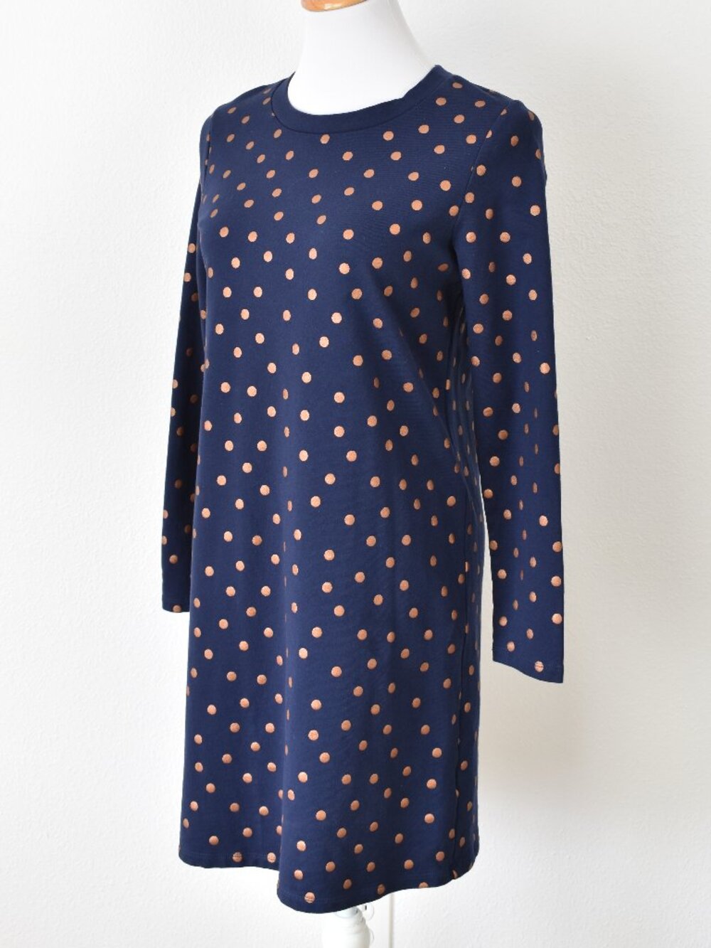 Boden Polka Dot Long Sleeve Sweatshirt Dress - 6 - Picture 3 of 9